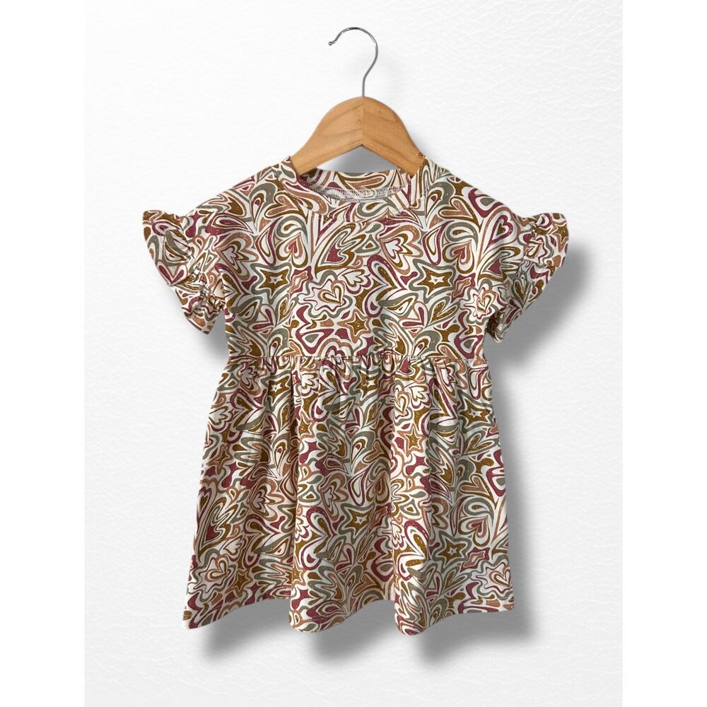 NWT Rylee + Cru Retro Hearts Babydoll Dress, 18-24 Months